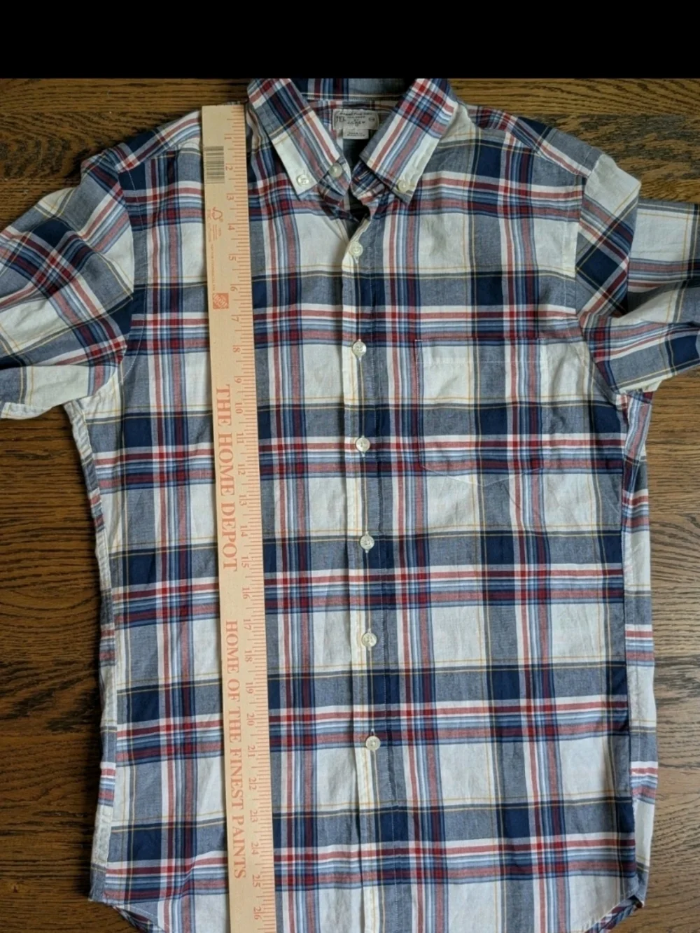 J.Crew Men's XS Summer Plaid Button Down Shirt Blue Red White Cotton 40732